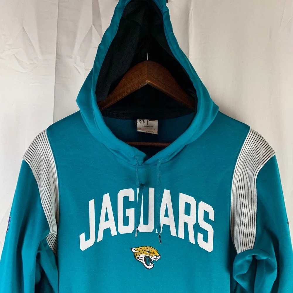 Nike Jacksonville Jaguars Hoodie‎ Mens Med Teal NFL Therma-FIT On-Field Pullover